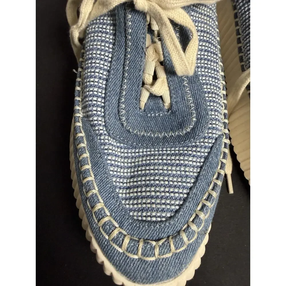Dolce Vita Dolan Platform Sneakers Blue Denim Knit Colorway Women’s 11 MRSP $150